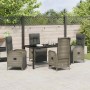 Conjunto de Comedor de Jardín con cojín 5 pcs Gris Poliratán