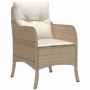 Conjunto de Comedor de Jardín con cojín 5 pcs Beige Poliratán en Conjuntos de jardín | Comprar online en Foro24