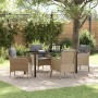 Conjunto de Comedor de Jardín con cojín 5 pcs Beige Poliratán en Conjuntos de jardín | Comprar online en Foro24