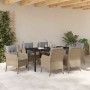 Conjunto de Comedor de Jardín con cojín 7 pcs Beige Poliratán en Conjuntos de jardín | Comprar online en Foro24
