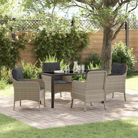 Conjunto de Comedor de Jardín 5 pcs Gris claro Poliratán en Conjuntos de jardín | Comprar online en Foro24