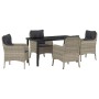 Conjunto de Comedor de Jardín 5 pcs Gris claro Poliratán en Conjuntos de jardín | Comprar online en Foro24