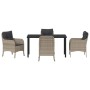 Conjunto de Comedor de Jardín 5 pcs Gris claro Poliratán en Conjuntos de jardín | Comprar online en Foro24
