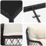 Conjunto de Comedor de Jardín con cojín 5 pcs Negro Poliratán