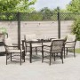 Conjunto de Comedor de Jardín con cojín 5 pcs Marrón Poliratán