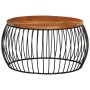 Mesa de centro de madera maciza reciclada Ø68 cm