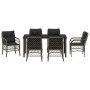 Conjunto de Comedor de Jardín con cojín 7 pcs Gris Poliratán