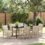 Conjunto de Comedor de Jardín con cojín 7 pcs Beige Poliratán