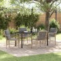 Conjunto de Comedor de Jardín con cojín 5 pcs Beige Poliratán