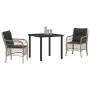 Conjunto de Comedor de Jardín 3 pcs Gris claro Poliratán
