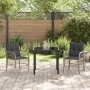 Conjunto de Comedor de Jardín 3 pcs Gris claro Poliratán