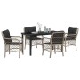 Conjunto de Comedor de Jardín 5 pcs Gris claro Poliratán