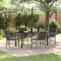 Conjunto de Comedor de Jardín 5 pcs Gris claro Poliratán