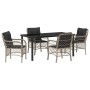Conjunto de Comedor de Jardín 5 pcs Gris claro Poliratán