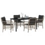 Conjunto de Comedor de Jardín 5 pcs Gris claro Poliratán