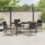 Conjunto de Comedor de Jardín 5 pcs Gris claro Poliratán