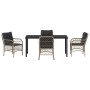 Conjunto de Comedor de Jardín 5 pcs Gris claro Poliratán