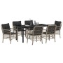 Conjunto de Comedor de Jardín 7 pcs Gris claro Poliratán