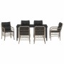 Conjunto de Comedor de Jardín 7 pcs Gris claro Poliratán