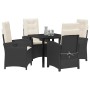 Conjunto de Comedor de Jardín 5 pcs Negro ratán sintético