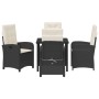 Conjunto de Comedor de Jardín 5 pcs Negro ratán sintético
