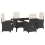 Conjunto de Comedor de Jardín 5 pcs Negro ratán sintético