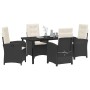 Conjunto de Comedor de Jardín 5 pcs Negro ratán sintético