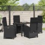 Conjunto de Comedor de Jardín 5 pcs Negro ratán sintético