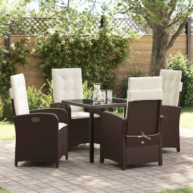 Conjunto de Comedor de Jardín 5 pcs Marrón ratán sintético Conjunto de Comedor de Jardín 5 pcs Marrón ratán sintético