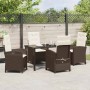 Conjunto de Comedor de Jardín 5 pcs Marrón ratán sintético