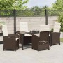 Conjunto de Comedor de Jardín 5 pcs Marrón ratán sintético