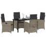 Conjunto de Comedor de Jardín 5 pcs Gris ratán sintético