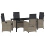 Conjunto de Comedor de Jardín 5 pcs Gris ratán sintético
