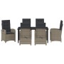 Conjunto de Comedor de Jardín 7 pcs Gris ratán sintético