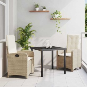Conjunto de Comedor de Jardín 3 pcs Beige ratán sintético Conjunto de Comedor de Jardín 3 pcs Beige ratán sintético