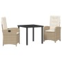 Conjunto de Comedor de Jardín 3 pcs Beige ratán sintético en Conjuntos de jardín | Comprar online en Foro24
