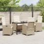 Conjunto de Comedor de Jardín 5 pcs Beige ratán sintético