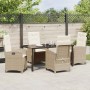Conjunto de Comedor de Jardín 5 pcs Beige ratán sintético
