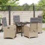 Conjunto de Comedor de Jardín 5 pcs Beige ratán sintético