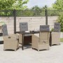 Conjunto de Comedor de Jardín 5 pcs Beige ratán sintético