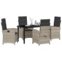Conjunto de Comedor de Jardín 5 pcs Gris Claro ratán sintético