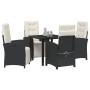 Conjunto de Comedor de Jardín 5 pcs Negro ratán sintético