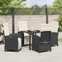 Conjunto de Comedor de Jardín 5 pcs Negro ratán sintético