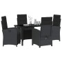 Conjunto de Comedor de Jardín 5 pcs Negro ratán sintético