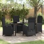 Conjunto de Comedor de Jardín 5 pcs Negro ratán sintético