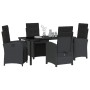 Conjunto de Comedor de Jardín 5 pcs Negro ratán sintético