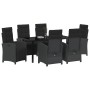 Conjunto de Comedor de Jardín 7 pcs Negro ratán sintético