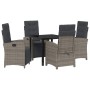 Conjunto de Comedor de Jardín 5 pcs Gris ratán sintético