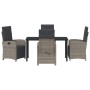 Conjunto de Comedor de Jardín 5 pcs Gris ratán sintético