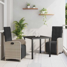 Conjunto de Comedor de Jardín 3 pcs Gris Claro ratán sintético Conjunto de Comedor de Jardín 3 pcs Gris Claro ratán sintético